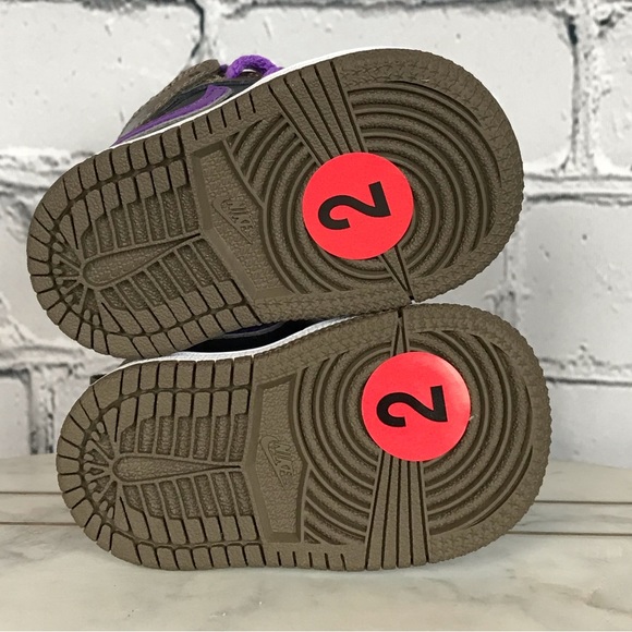 Nike Air Jordan 1 Mid “Purple Mocha” Toddler’s Sneakers Size 2C DQ8425-215 NEW - Picture 11 of 12